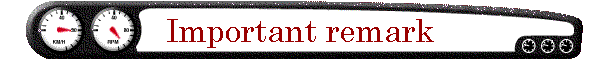 Important remark